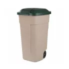 Műanyag kültéri szemetes 110l beige-zöld