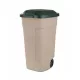 Műanyag kültéri szemetes 110l beige-zöld