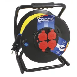   Commel Cable Reel - PVC 300 mm, single-phase, 16 A 230 V ~ 3500 W IP44, 3x1.5, 30 m