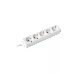   Commel elosztó, hosszabbító 5-ös, érintésvédelemmel, fehér, 1,4m, 16A, 3500W