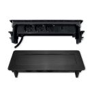 Commel bútorba süllyeszthető, rejtett elosztó 3 db aljzat, USB A+C fekete, 16A 3680W