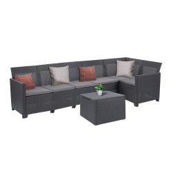   Claire VIII 6 személyes sarokgarnitúra párnatartós asztallal