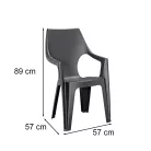 Parker 4+1 kerti bútor garnitúra szett kőris-grafit