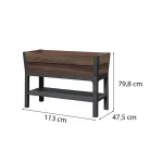 Deco elevated műanyag kerti virágláda alsó polccal 110L