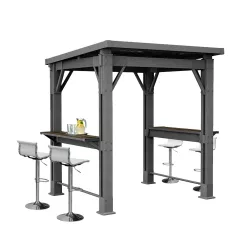 Kerti grill pavilon, pulttal, tetővel