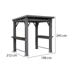 Kerti grill pavilon, pulttal, tetővel