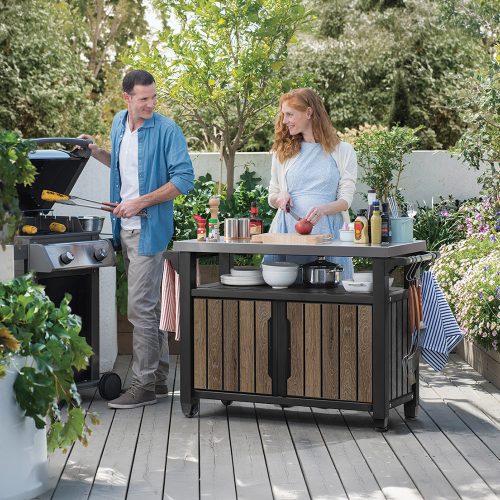 Decocoat unity műanyag xl kerti grill asztal 207l