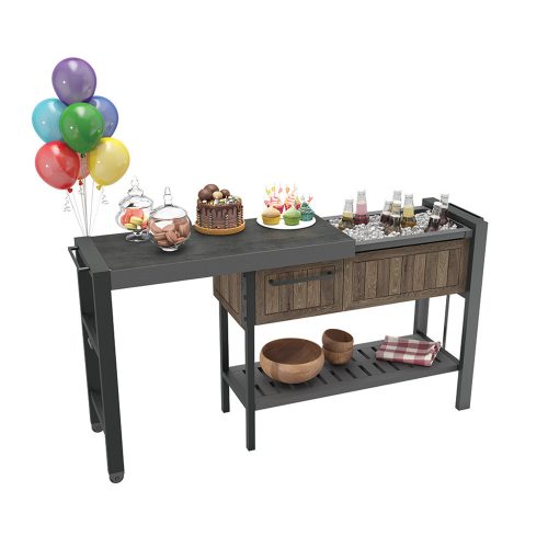 Hosting party állomás műanyag oldal irányba kihúzható, italhütő tárolóval