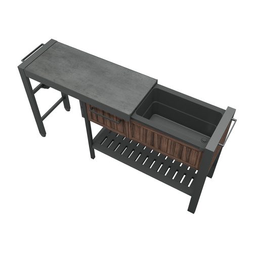 Hosting party állomás műanyag oldal irányba kihúzható, italhütő tárolóval