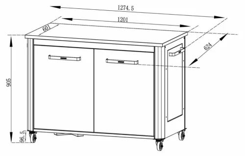 COZZE 2 részes kültéri konyha modul , integrált szemetessel (120cm)