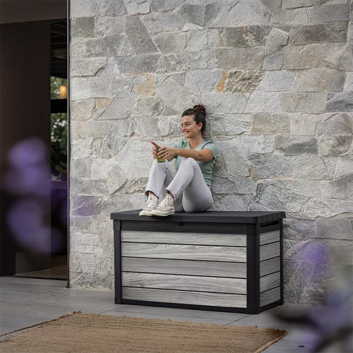 Decocoat műanyag kerti lád 380 l