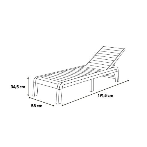 Atlas műanyag kerti napozóágy párna nélkül
