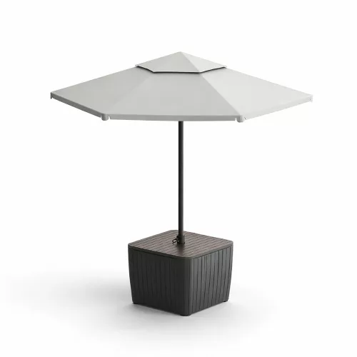 Deco Luzon műrattan napernyőtartós kerti asztal
