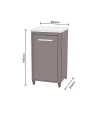 COZZE 1 részes kültéri konyha modul 60x60 cm, magasított (110 cm magas)