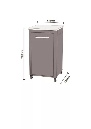 COZZE 1 részes kültéri konyha modul 60x60 cm, magasított (110 cm magas)