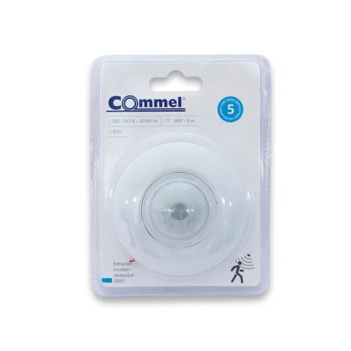 Commel motion sensor, ceiling IP20 6m
