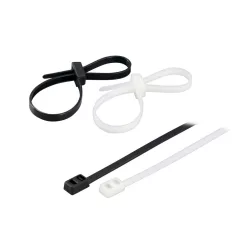   Commel Double-Headed Loop Cable Tie 4.8 x 200 mm black, 50 pcs