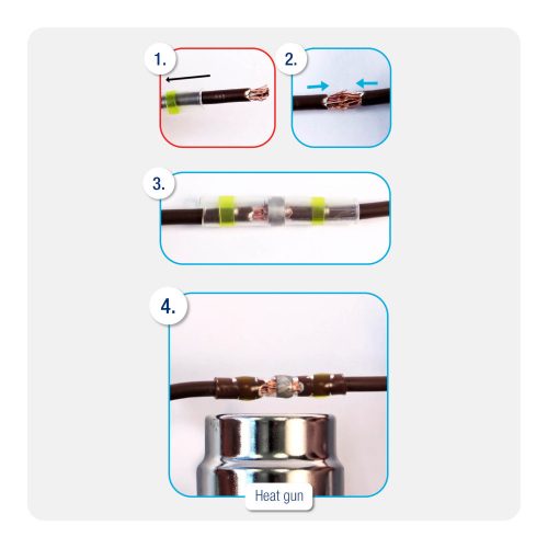 Commel zestaw złączek termokurczliwych z lutem, 100 szt.