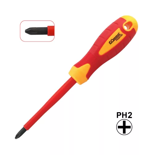 Commel Insulated Screwdriver Phillips PH2 6x100mm 1000V