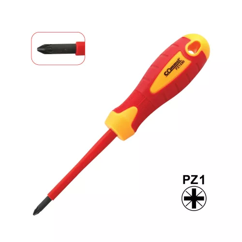 Commel Insulated Screwdriver Pozidriv PZ1 5x80mm 1000V