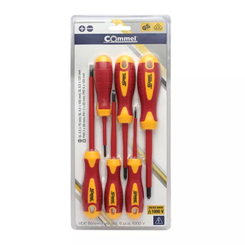 Commel Insulated Screwdriver Set 6 pcs Magnetic 1000V