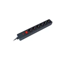   Commel power strip with surge protection, 6-way, 3m, 16A, 3500W