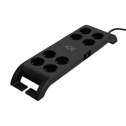   Commel power strip with surge protection, 8 sockets and 2 USB ports, 2 m, black, 16A, 3680W