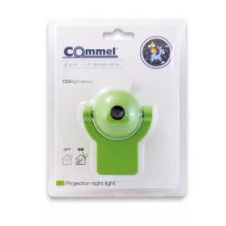   Commel LED night light projector with green pony motif for kids’ rooms, with dusk sensor