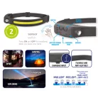 Commel LED (COB) headlamp, motion sensor, built-in battery, elastic, 4 W