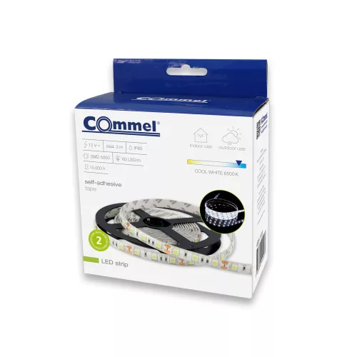 Commel LED strip 5050 SMD (60 LEDs/meter) cool white 6500K 5 m