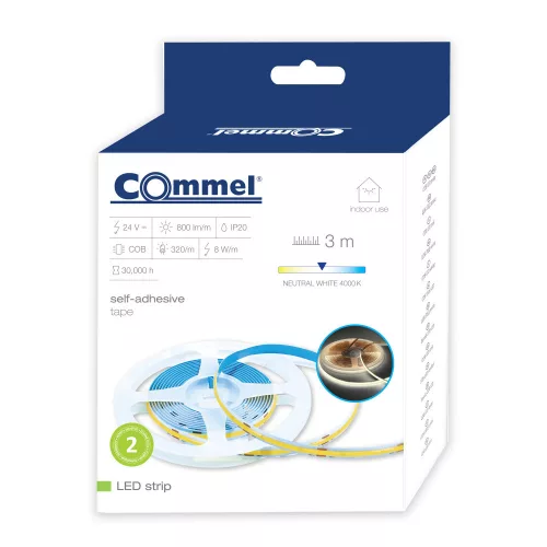 Commel LED strip COB (320 LED/m), Natural white, 4000 K, 3 m, IP20, 3M