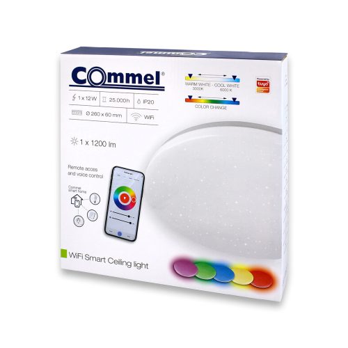Commel LED smart Wifi ceiling lamp 26cm, 12W