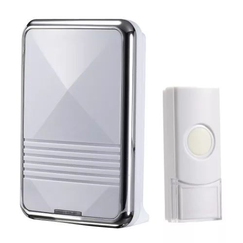 Commel wireless doorbell, 36 melodies, 300 m range, white/chrome