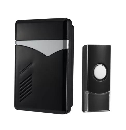 Commel wireless doorbell, 36 melodies, 300 m range, black/chrome