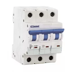 Commel miniature circuit breaker 16A 3P C, 6kA