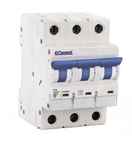 Commel circuit breaker 20A 3P C, 6kA