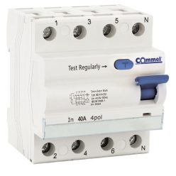 Commel wyłącznik różnicowoprądowy Fi 25A 4P 30mA, 6kA