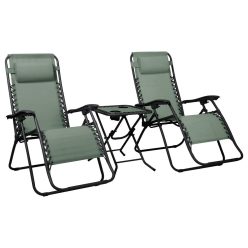 Delux 2x nyugágy és asztal szett zöld