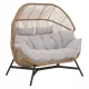 HOLAND rattan dupla kosárfotel bézs