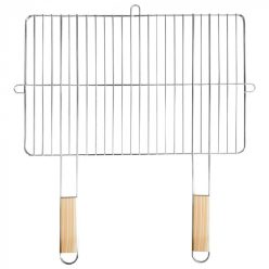 Szögletes grillrács fa fogantyúval 57x51 cm