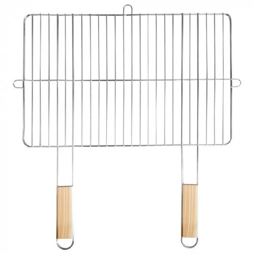 Szögletes grillrács fa fogantyúval 57x51 cm