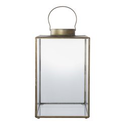 Mohali dekorációs lámpás, fém/üveg, antik réz színű