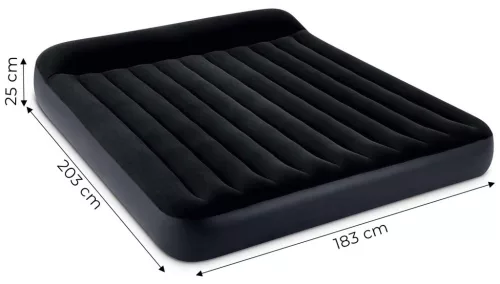 Intex 64144 nagyméretű kétszemélyes felfújható ágy fejtámlával, 203 × 183 × 25 cm
