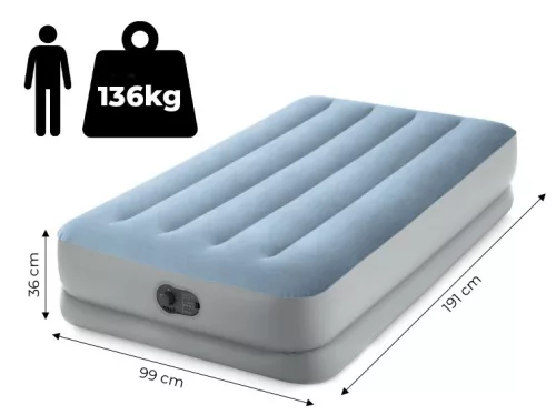Intex 64157 egyszemélyes felfújható ágy beépített USB-s elektromos pumpával, 191 × 99 × 36 cm