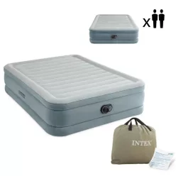   Intex 64824 kétszemélyes felfújható ágy beépített elektromos pumpával, 203 × 152 × 46 cm