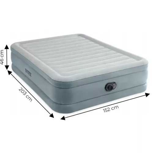 Intex 64824 kétszemélyes felfújható ágy beépített elektromos pumpával, 203 × 152 × 46 cm