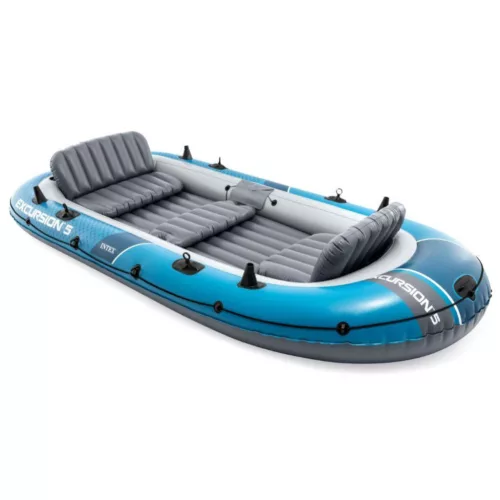 Intex 66325 Excursion 5 ötszemélyes felfújható csónak pumpával, 2 evezővel és hordtáskával