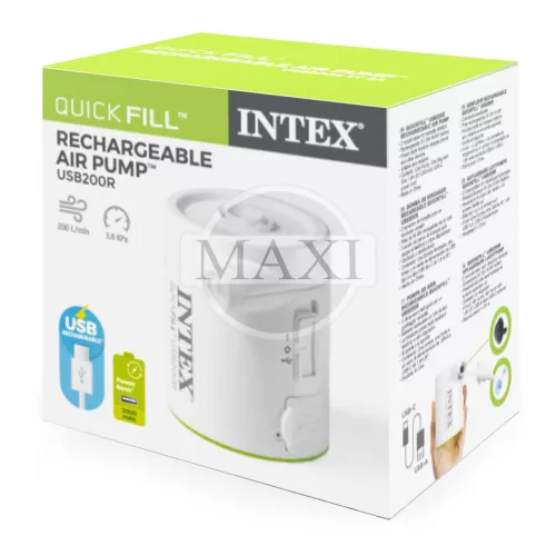 Intex 66637 Quick-Fill USB-A elektromos pumpa, 5 V/2 A, 2 fejjel