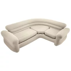   Intex 68575 felfújható négyszemélyes sarokkanapé 257 × 203 × 76 cm – bézs