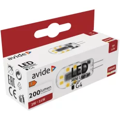 Avide LED 2W G4 WW 3000K Horizontal